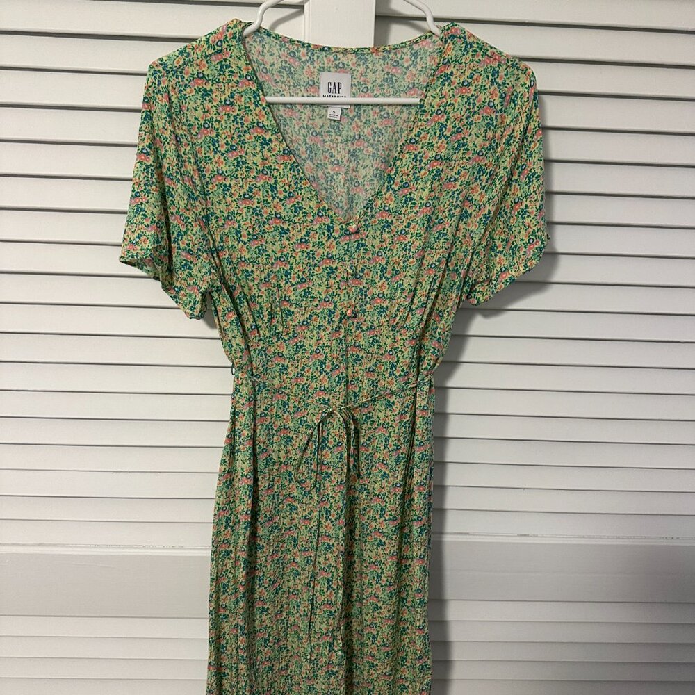 GAP Maternity Tie-Waist Midi Dress